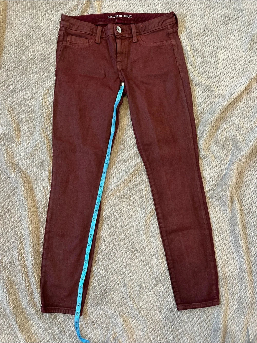 Banana Republic Size 27 Burgundy Skinny Jeans Wine Red Stretch Denim